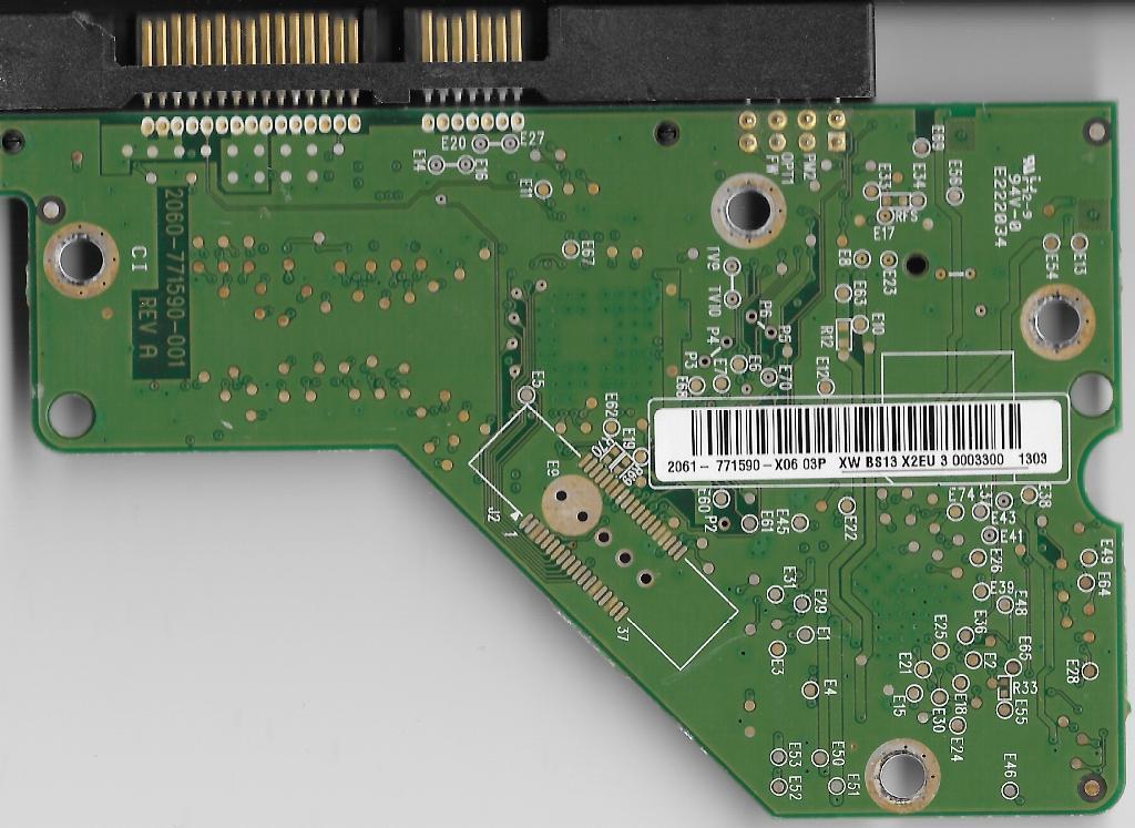 Carte Contrôleur PCB 2060-771590-000 Pour Disque Dur WD3200AAKS-75L9A0 - Occasion Reconditionnée