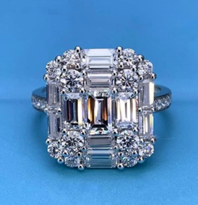 Amazing Woman Ring Gift Ring For Her 3 CT CZ Anniversary Ring Silver Plated