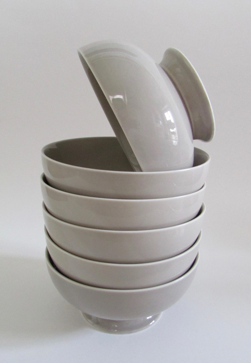 Rare Mid Century Jack Lenor Larsen Mikasa Arbor Taupe Bowls Set of