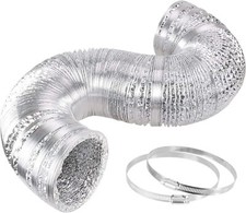 Manguera de ventilación flexible de aluminio para secadora de conductos de aire de 4"" 6" 8''/10"/14" HVAC con abrazaderas