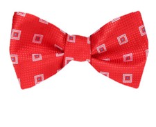 Men's Big  Tall Red Silver Navy Pattern XL Self Tie Bowtie Weddings Formal