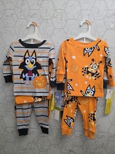 Bluey Halloween 4pc Pajamas Set Girl Boy Toddler Bingo Dog Disney Cotton 100 