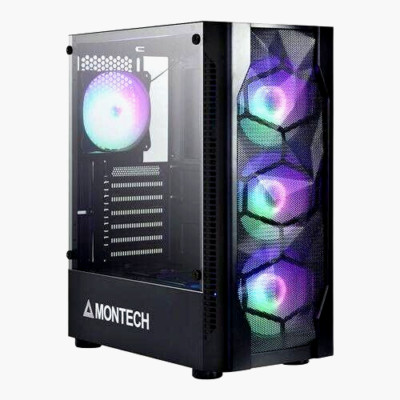 Montech X1 Tempered Glass ATX Mid-Tower Computer Case - Black