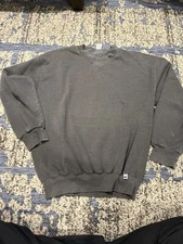 Vintage Russell Athletic Crew Neck Mens XLT Gray 90s Basic Blank Sports Dad Y2K