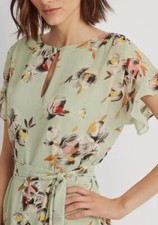 NWT Ralph Lauren Floral Crinkled Georgette Dress size 4