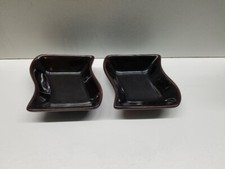 Brown Ceramic Sushi Set by Noble Excellent Set of 2 Bowls