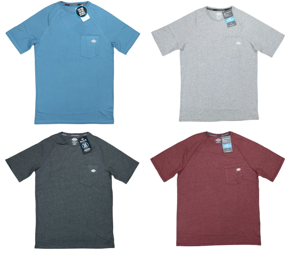 Camiseta Dickies Manga Corta Cuello Redondo Bolsillo en el Pecho Temp IQ Performance Para Hombre Nueva con Etiquetas