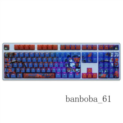 Spider Man Marvel Cinematic Universe Light Transmission PBT Keycaps 108keys Blue