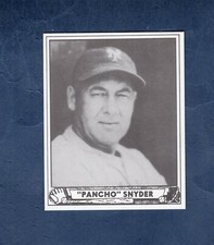 #159 FRANK "PANCHO" SNYDER, N.Y. Giants | 1940 Play Ball REPRINT 1986 card