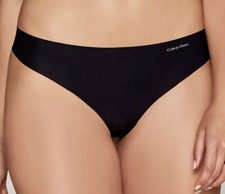 CALVIN KLEIN Invisibles Black Thong Panty Underwear NEW Womens Sz L 7 XL 8 D3428