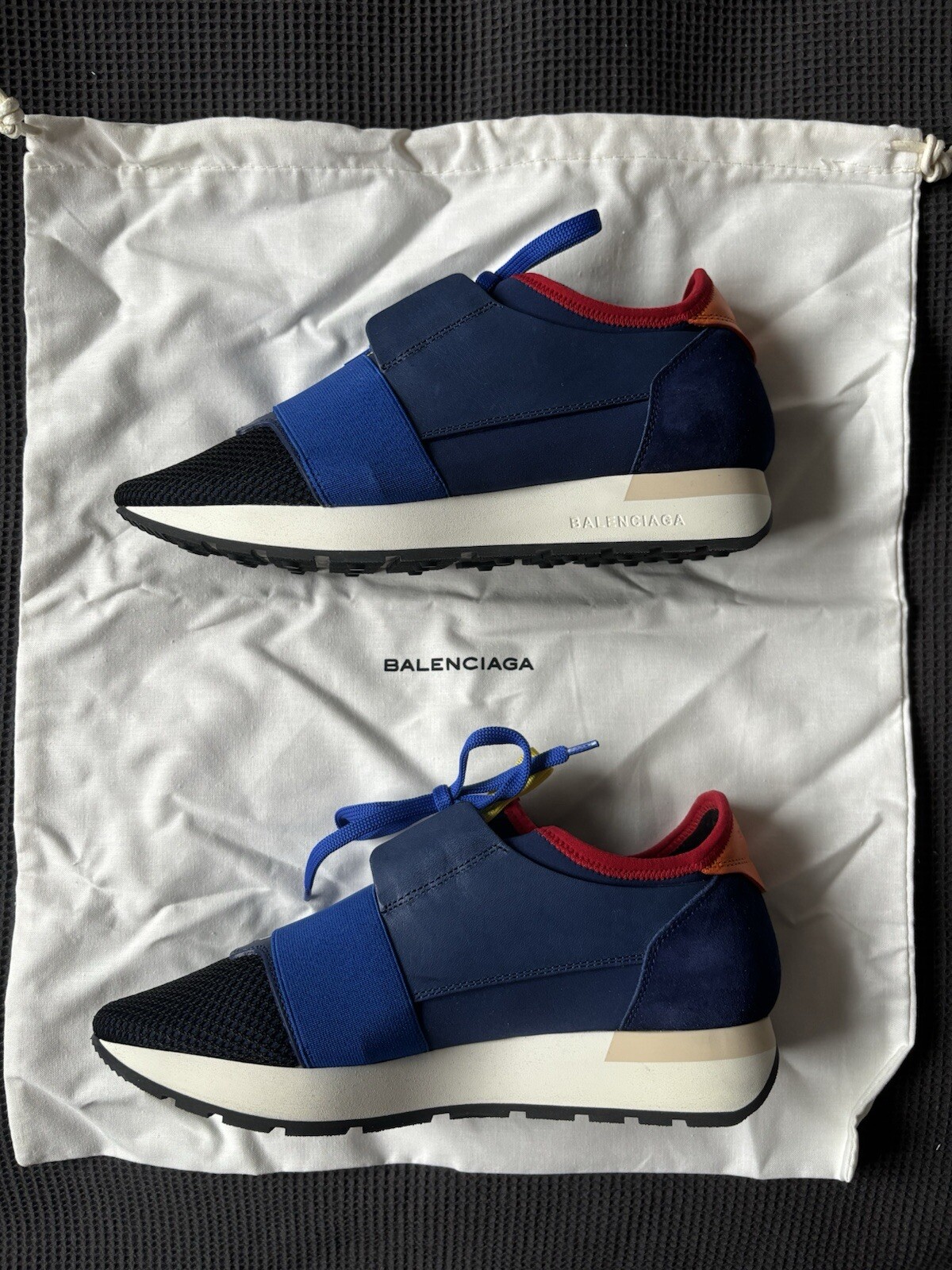 Balenciaga Multicolor Leather And Mesh Race Runner Low Top Sneakers Size 37 image 3