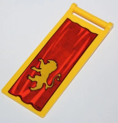 Drapeau Lego Harry Potter Yellow Flag with Gold Lion and Gold Snake 30292px1 - Photo 1/2