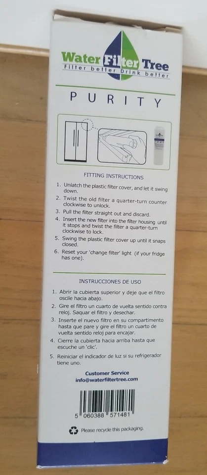 Filtro de agua Tree Purity Pro WLF-UKF01 refrigerador apto para Maytag UKF8001 Whirlpool Foto 2 de 4
