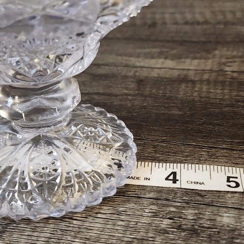 Vintage Imperial Glass Company Clear Pressed Glass Jelly Compote Hobstar Arches - Picture 12 of 14