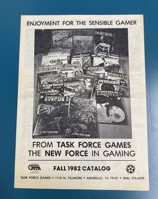 RARE Vintage 1982 RPG Role Playing Games Task Force Games Catalog GAMA