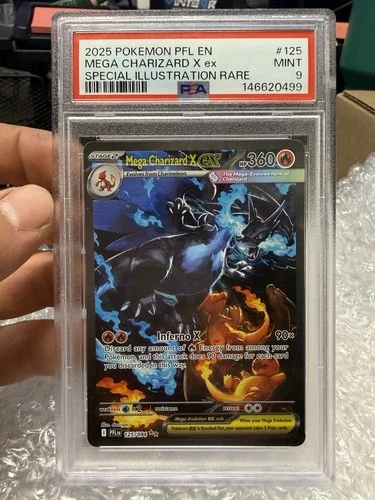 Pokémon Mega Charizard X ex 125/094 Phantasmal Flames SIR Holo PSA 9 EN