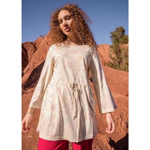 Gudrun Sjoden Bio Baumwolle Carmen Top Mandel Milch Creme Beige L Bluse Shirt