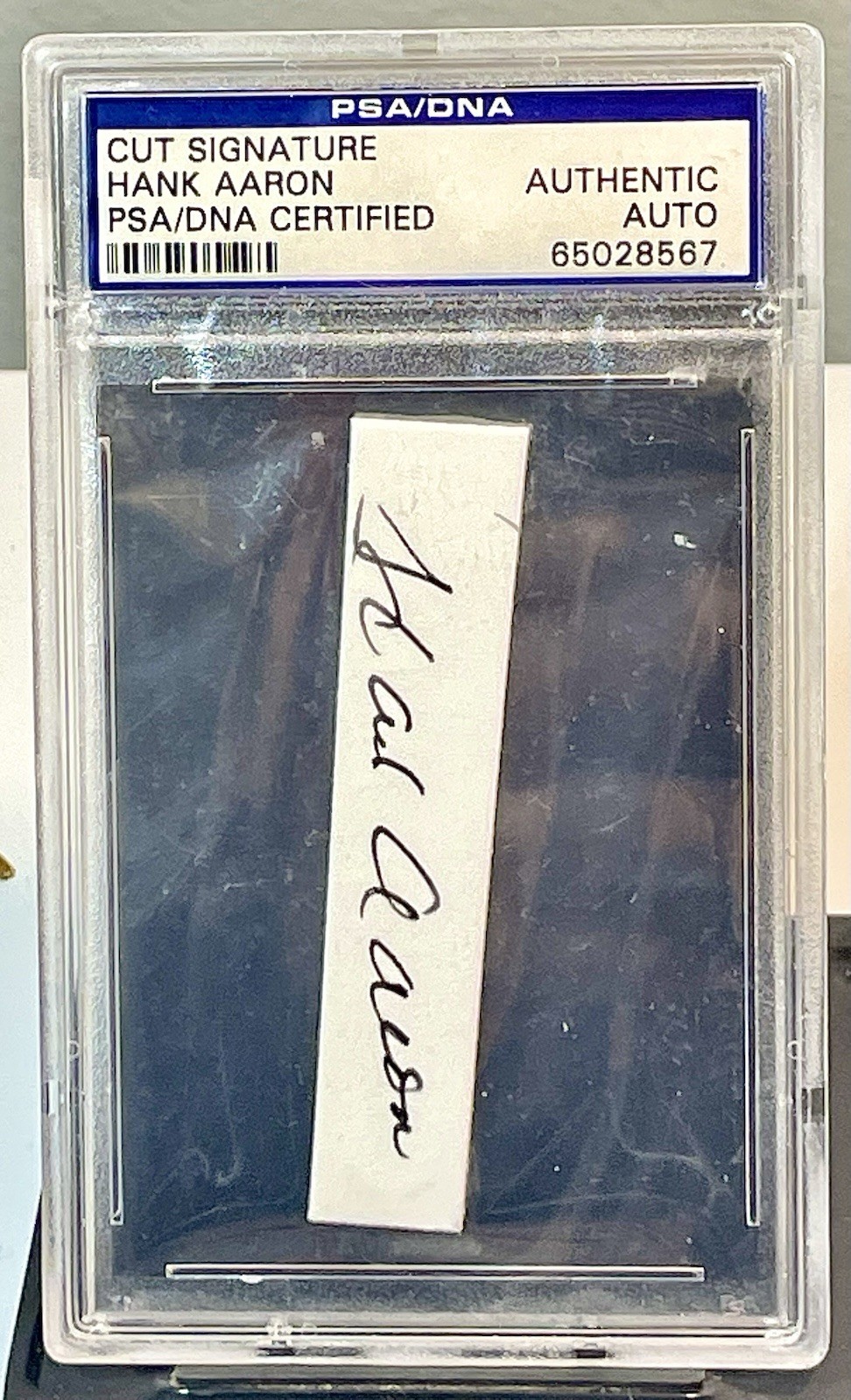 Signed Hank Aaron PSA/DNA Certified Authentic Autograph Cut Signature MLB Hof RC