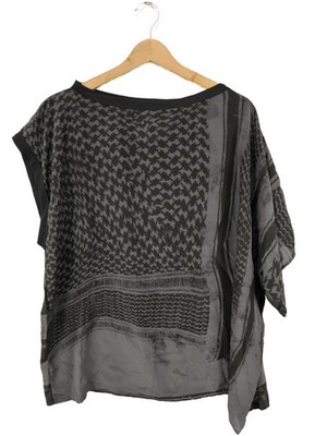 8PM Oversized Shirt Damen Shirt Gr. DE 38 schwarz-hellgrau Casual-Look
