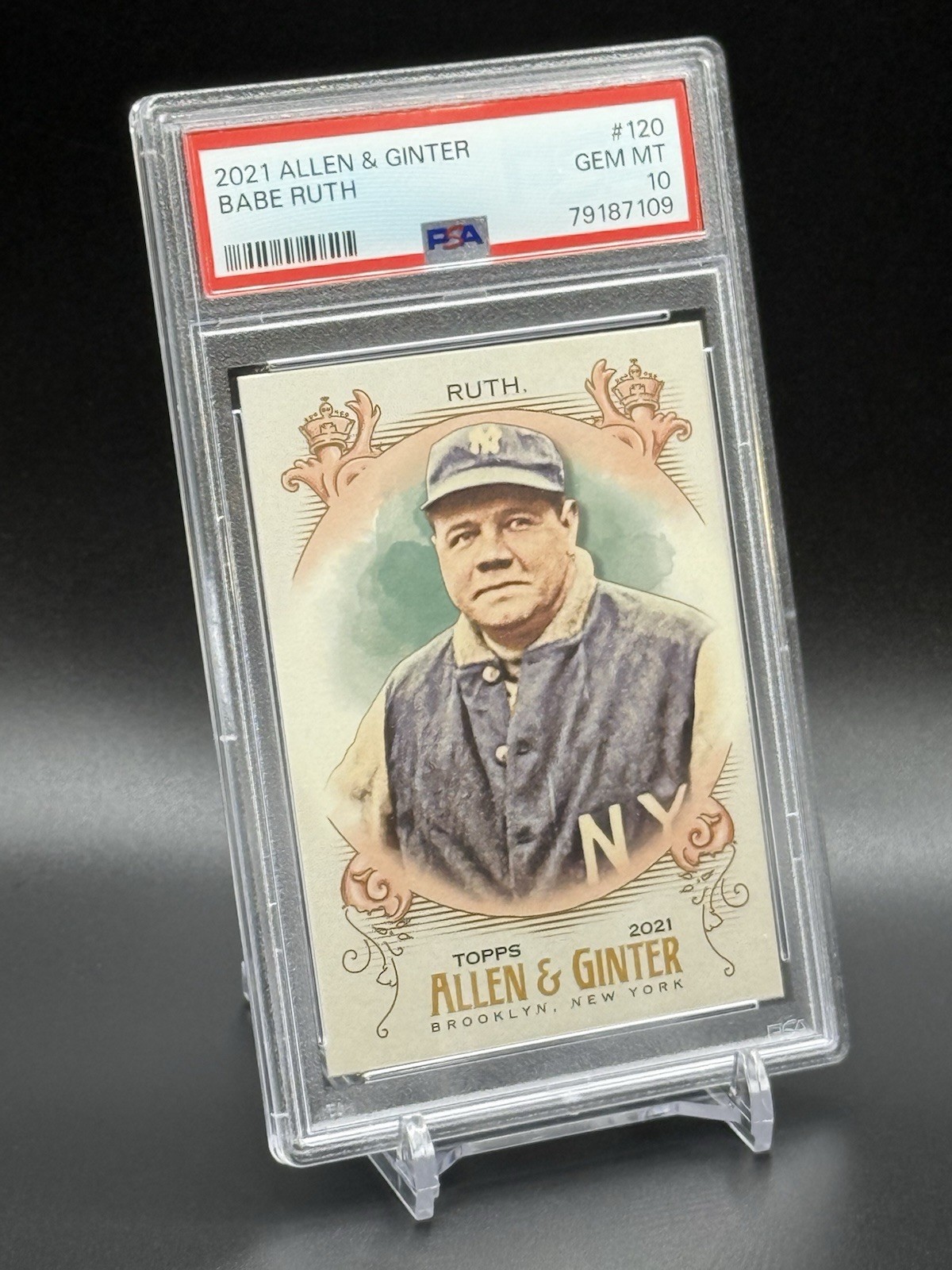 RARE 2021 Topps Allen & Ginter BABE RUTH PSA 10 GEM MINT view 4