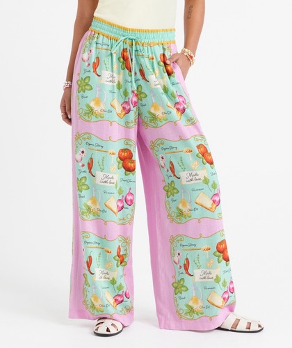 Sportsgirl Otis Printed Pants Wide Leg Sz 10 Current Season Bnwt Casual Pull On