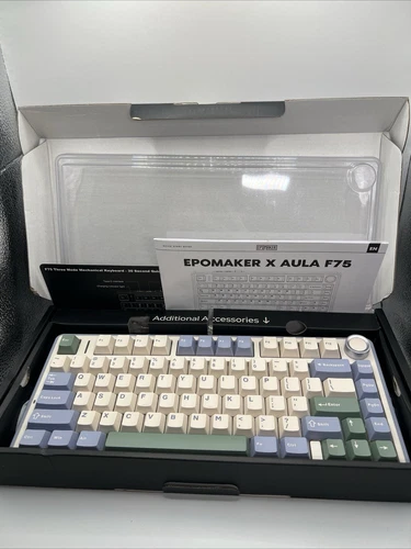 Epomaker x Aula F75 Three Mode Type-C Mechanical Keyboard 75% HotSwap Tan Green