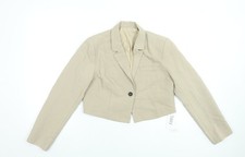 Dazy Women’s Beige Cropped Blazer Jacket Size M