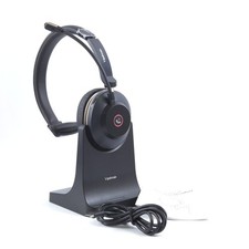 Wireless Bluetooth Headset W/ Charging Dock Noise Cancellation Mic Mute Work Pc