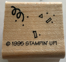 Stampin Up Stamps CONFETTI Mini Wood Rubber Single Stamp 1x1in 1995