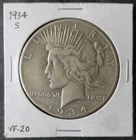 1934 S $1 Peace Silver Dollar