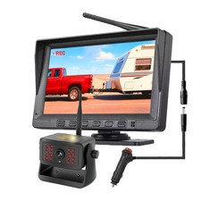 1080P Magnetic Backup Camera Wireless 7'' Monitor DVR for trailer RV truck