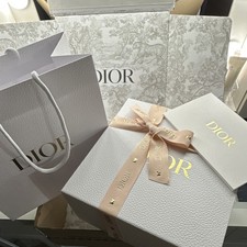 NEWDior Couture Gift Box w Pink Ribbon9x9x5in.Dior Gift Bag,Card,rev parcel box