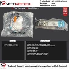 NEW CISCO SFP-H10GB-ACU10M  37-1150-02  SFP+ to SFP+ 10m Cable