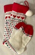 2 Vintage Christmas Stockings Multicolor Color