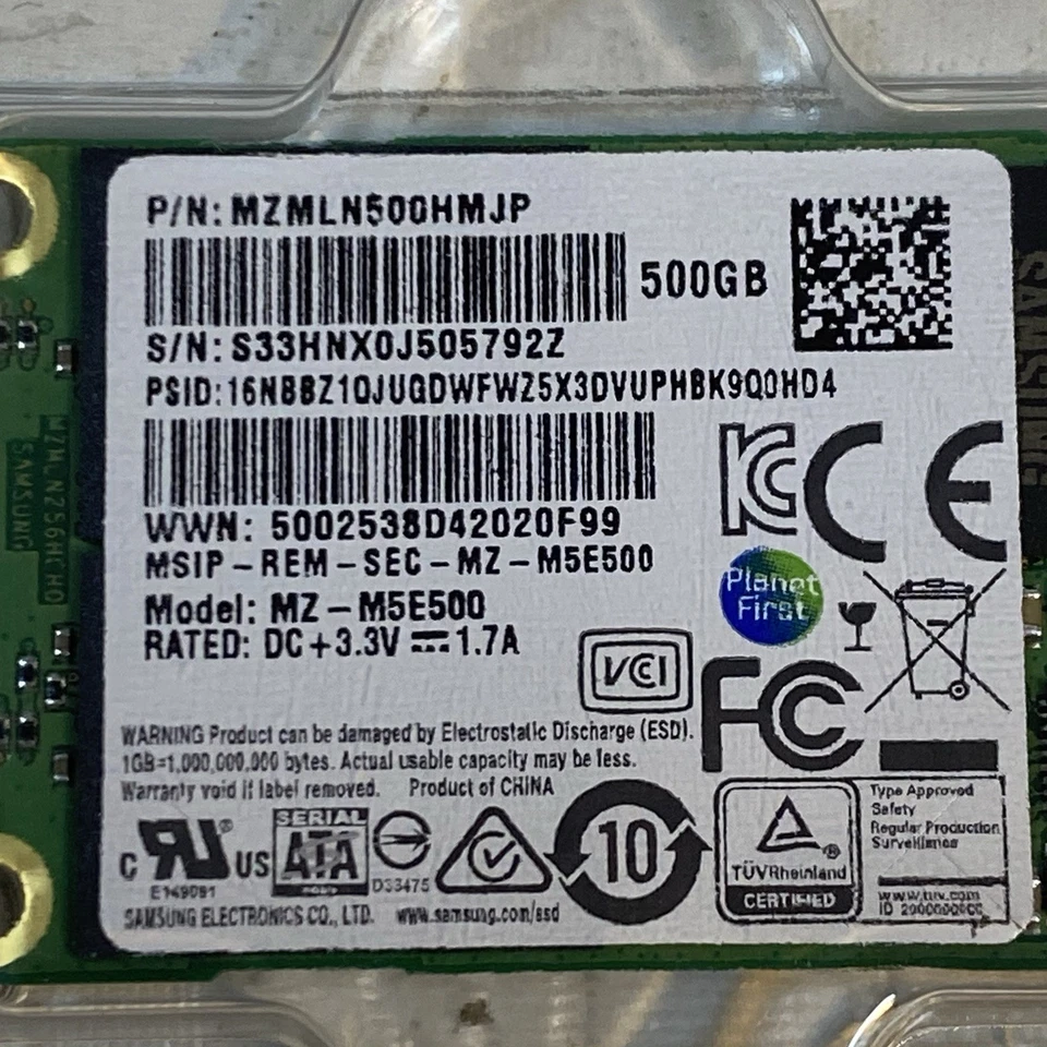 SAMSUNG SSD 850 EVO mSATA 500GB MZMLN500HMJP MZ-M5E500 w Manual NWOB - Image 4 of 4