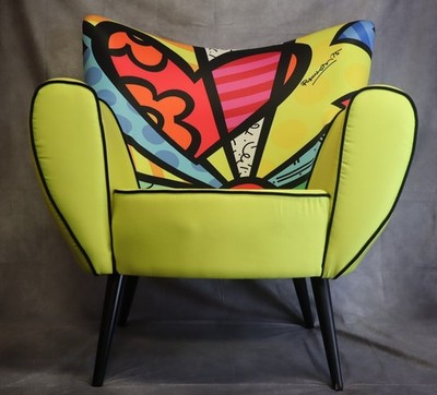 Romero Britto Limited Edition Pop Art Accent Arm Chair - LOCAL Pick-up Only