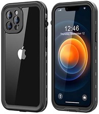 for iPhone 12 Pro Max Waterproof Case with iPhone 12 Pro Max 6.7" Black/Clear