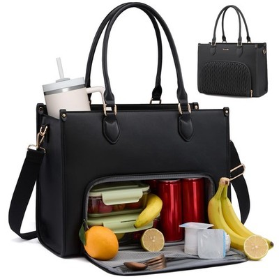 LOVEVOOK Lunch Tote Bag for Women, 3 in 1 Work Bag with Insulated Lunch Compartm