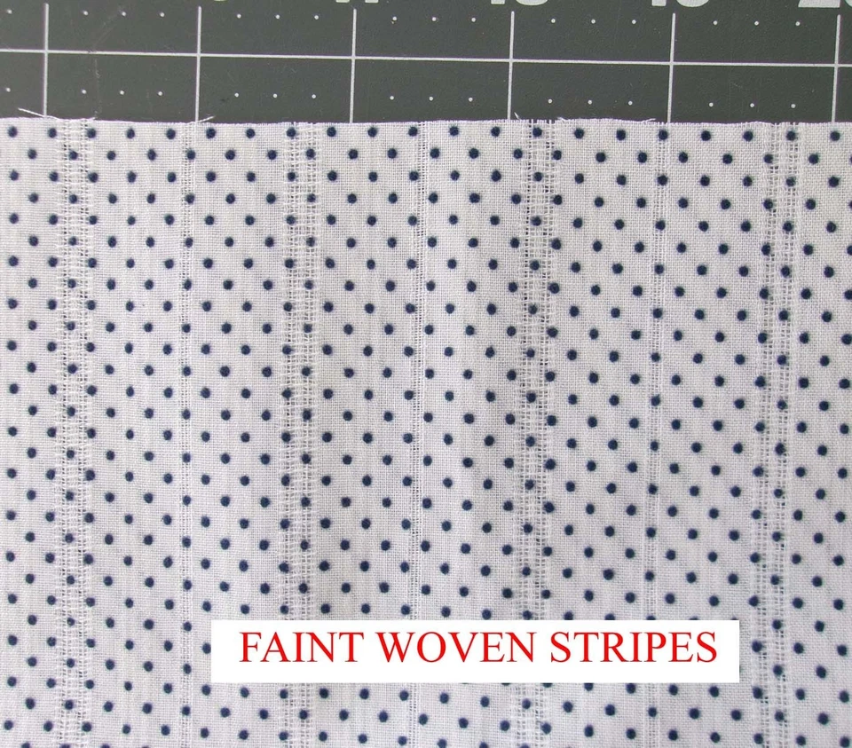 2+ yd Midcentury Vintage Flocked Swiss Dot Fabric Polka White Dimity Stripe 70s - Image 3 of 4