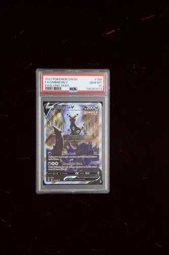 Pokémon Umbreon V Full Art Ultra Rare Holo SWSH07 Evolving Skies PSA 10 189/203