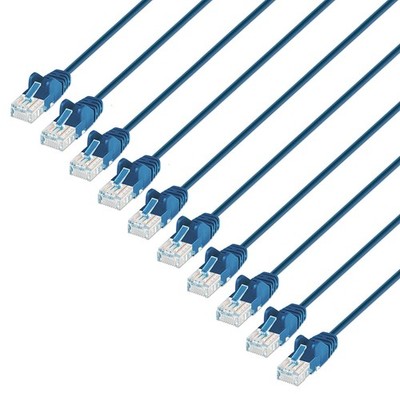 Intellinet Slim Cat6 Ethernet Network Patch Cable   10-Pack - 10Gbps & 250MHz...
