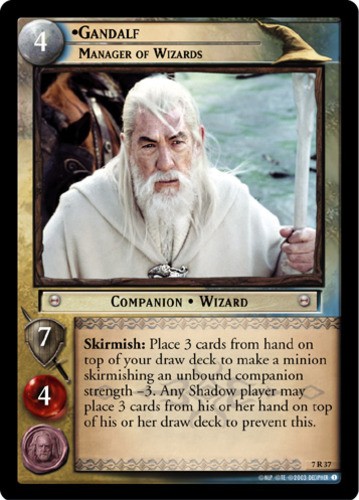 Gandalf, Manager of Wizards Moderately Played LOTR: The Return of the King