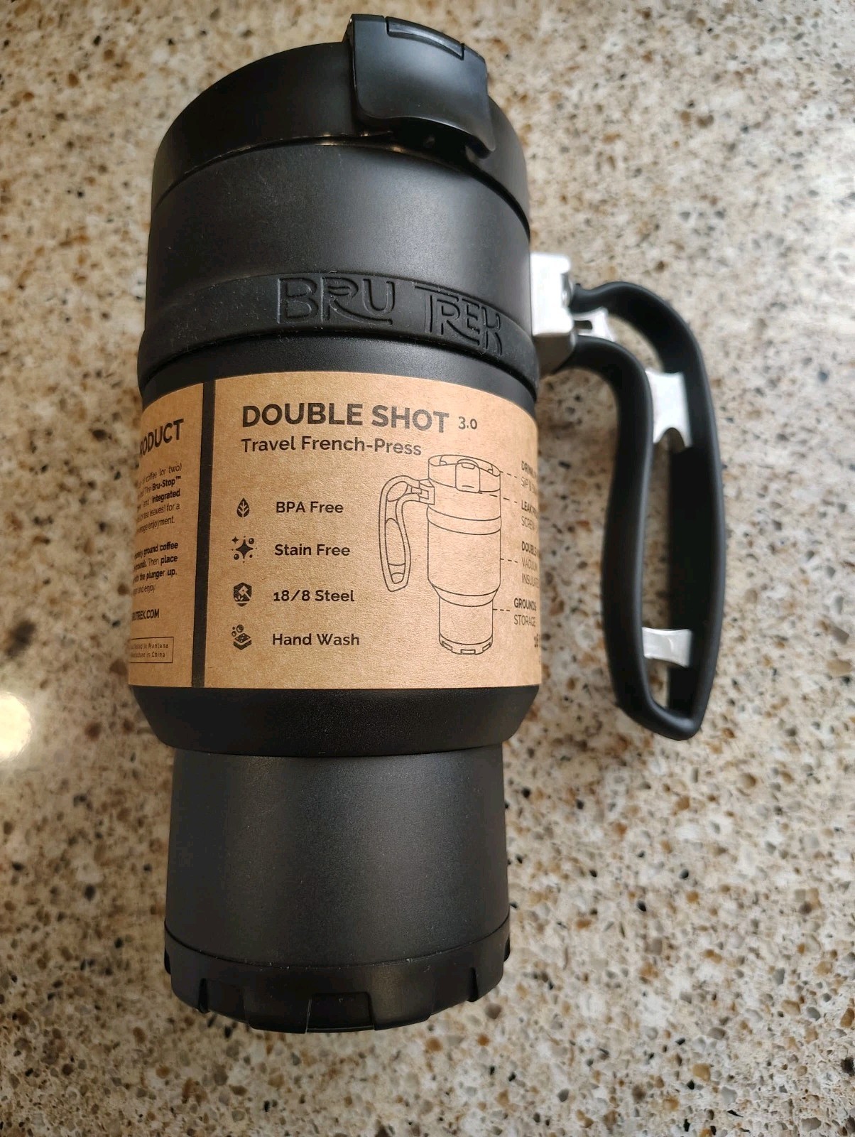 BRUTREK Double Shot 3.0 Travel French Press