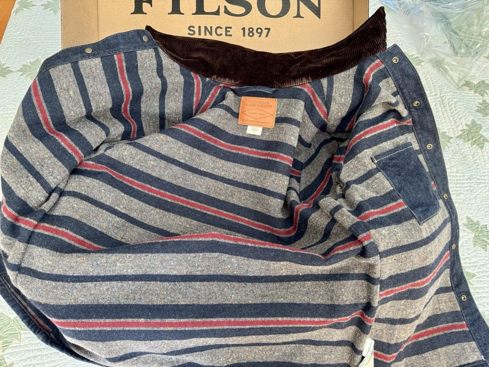 Chaqueta de Granero de Denim Filson Impecable - Forro de Lana a Rayas Indigo Crudo 44 Foto 4 de 4