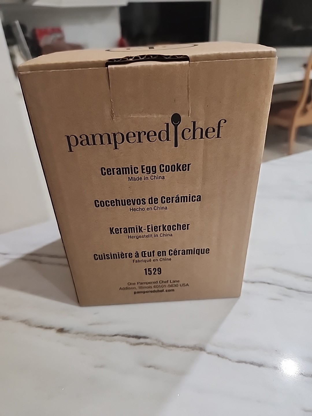 Pampered Chef Ceramic Egg Cooker #1529  New In the Box - Microwave Cake/Muffins