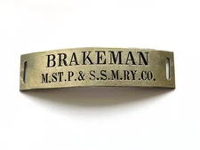 MINNEAPOLIS ST. PAUL & SAULT STE. MARIE RAILROAD HAT BADGE SOO LINE RR MICHIGAN