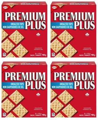Premium Plus Unsalted Tops Crackers, 900g (4 Pack)