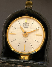 Sveglia da viaggio vintage Jaeger Recital 8 giorni funzionante con custodia svizzera