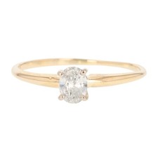 .34ct Oval Diamond Solitaire Prong-Set Engagement Ring 14k Yellow Gold Size 8.75