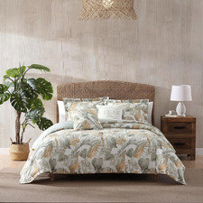 - Queen Comforter Set, Tropical 5-Piece Cotton Bedding with Matching Shams  Bon